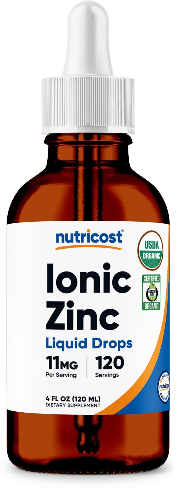 Nutricost Organic Ionic Zinc Drops (11mg) 4 fl oz – Liquid Drops, USDA Organic