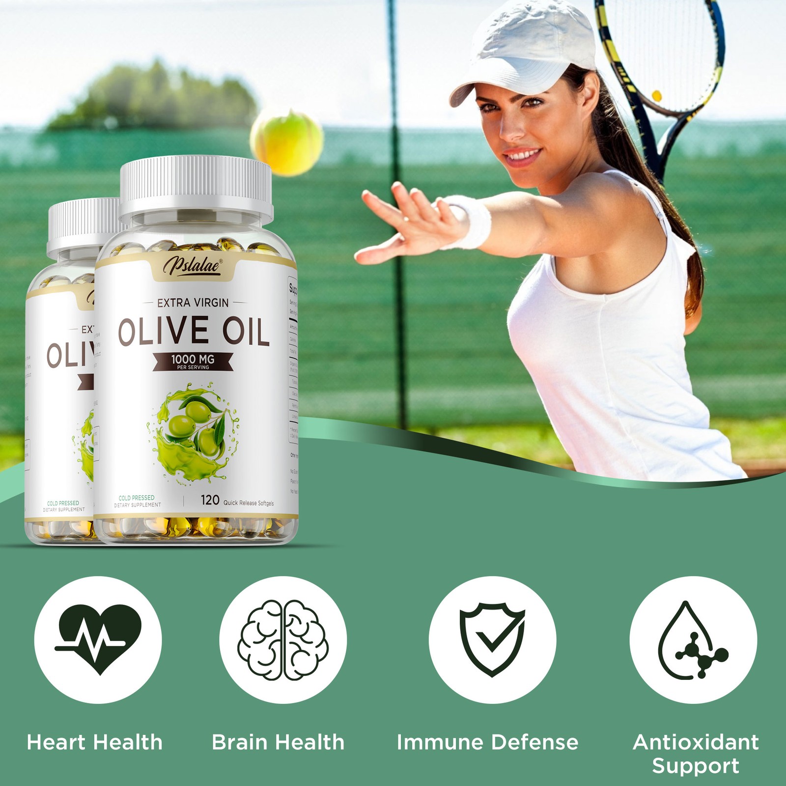 Olive Oil Softgel – Immune Support, Heart & Brain Health, Antioxidant,Non-GMO