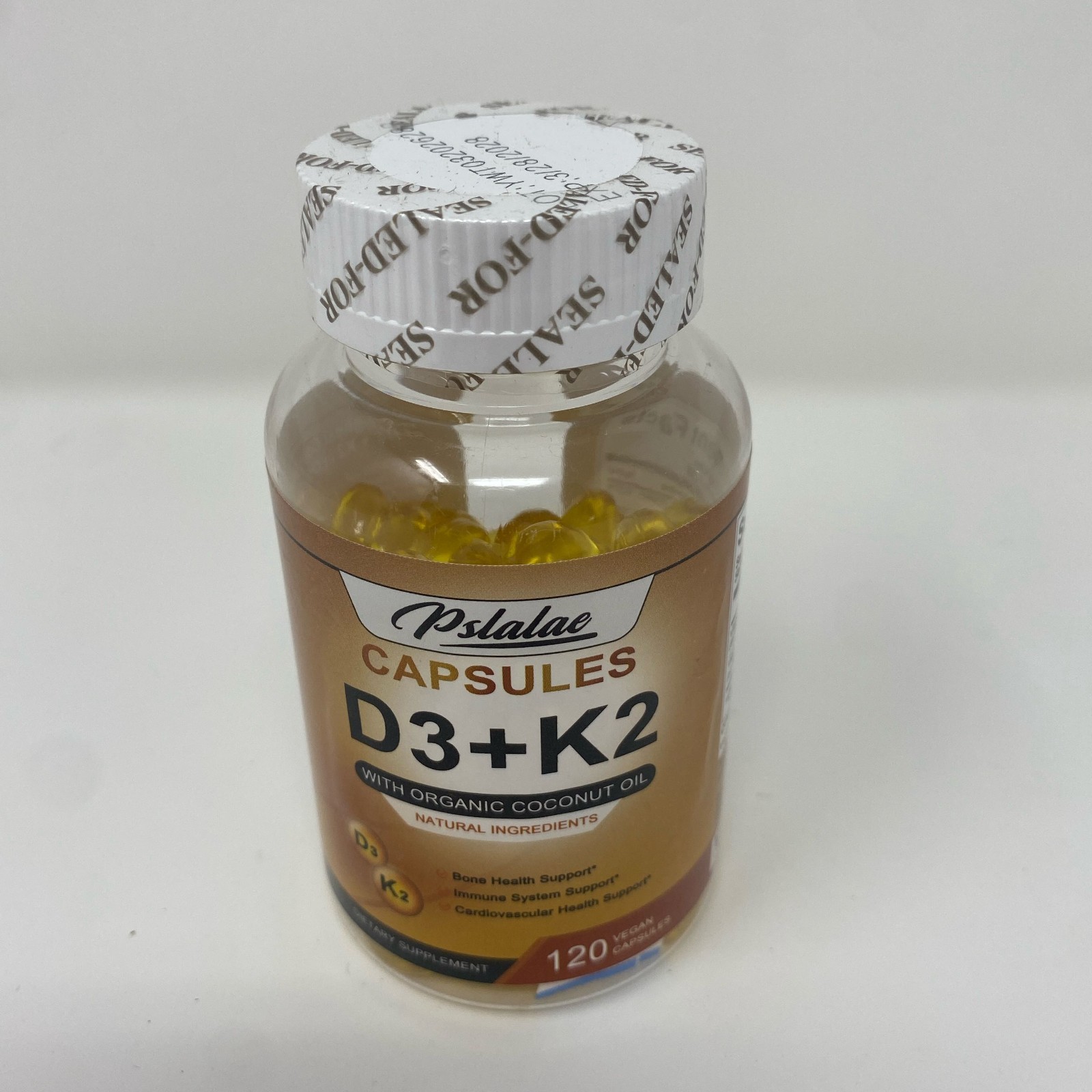 Pslalae D3+K2 5000 IU/200 mcg, 120 Capsules w/ Coconut Oil