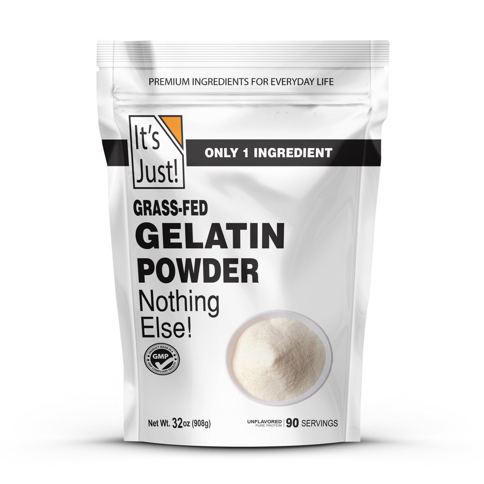 Unflavored Gelatin Powder 2lb – Grass-Fed, Non-GMO, Keto-Friendly for Desserts
