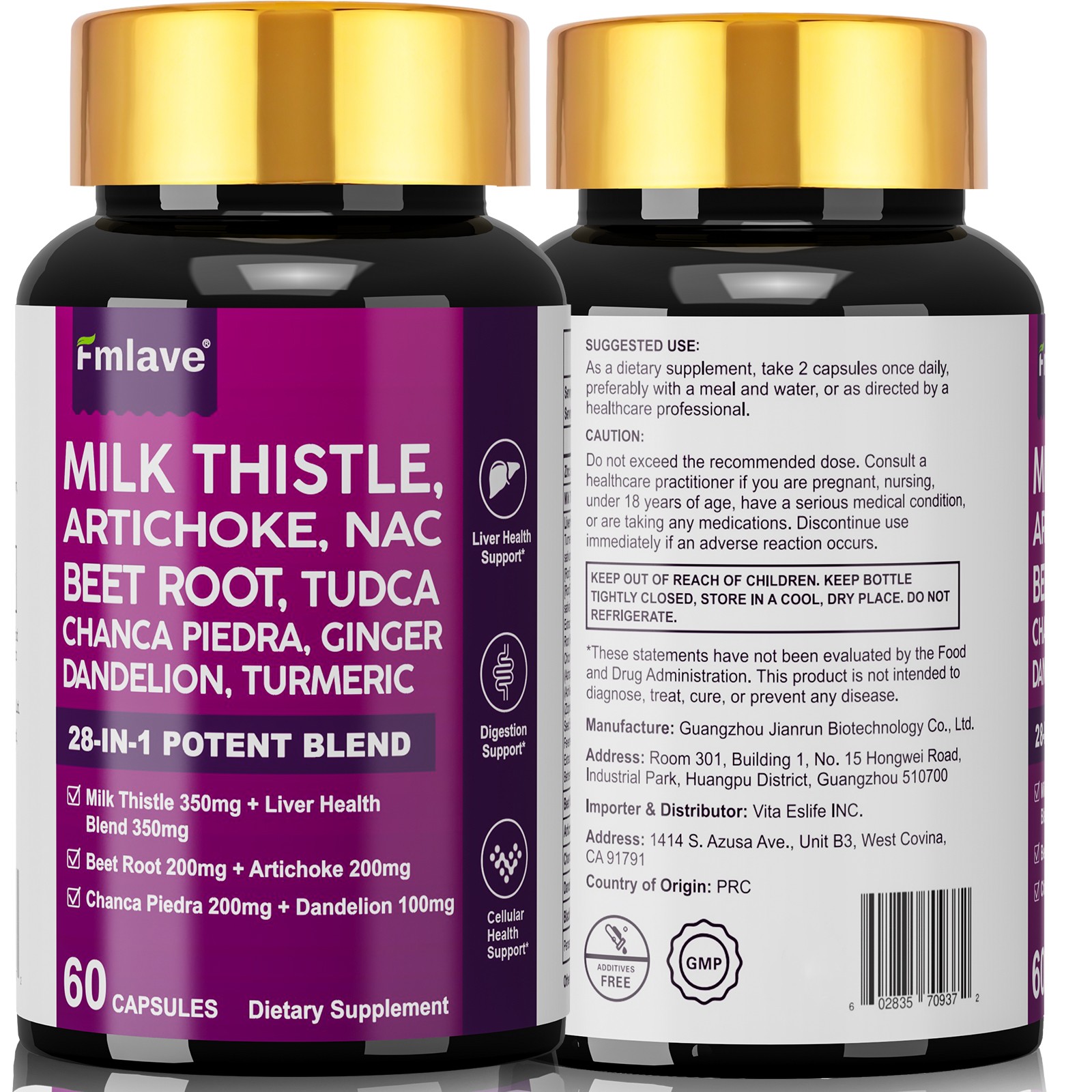 Milk Thistle (Silymarin) Extract 1400 mg liver cleanser liver detox cardio 60ct
