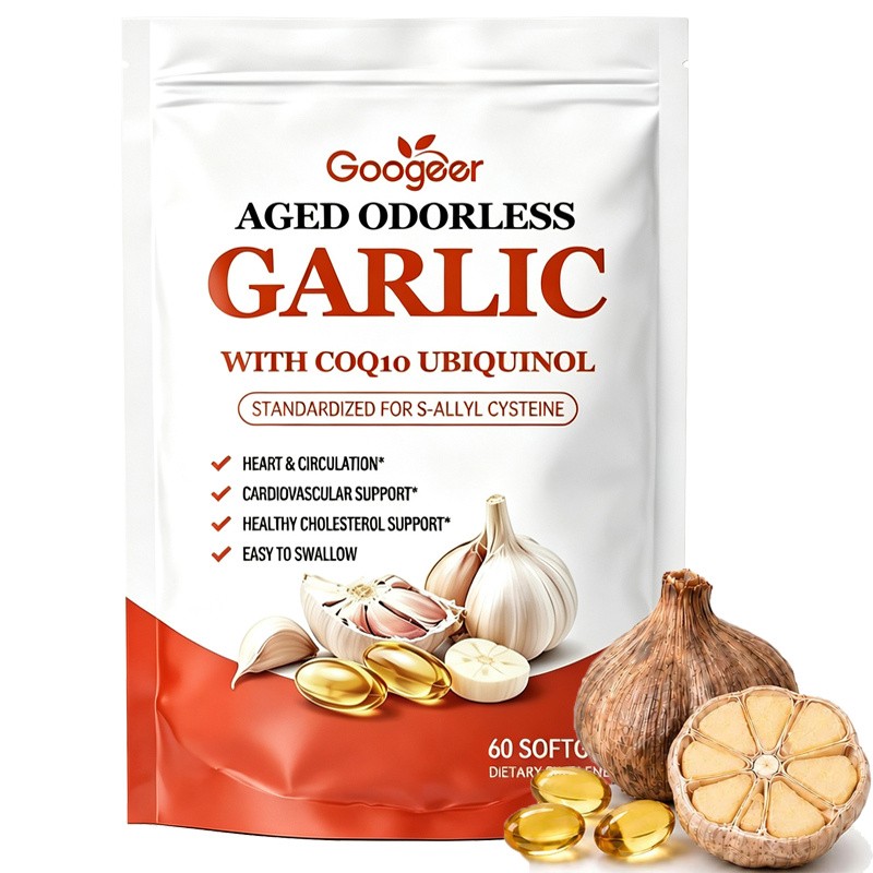 3 PackOdorless Aged-Resilia Garlic Extract 600mg Softgels (180 Count) with CoQ1