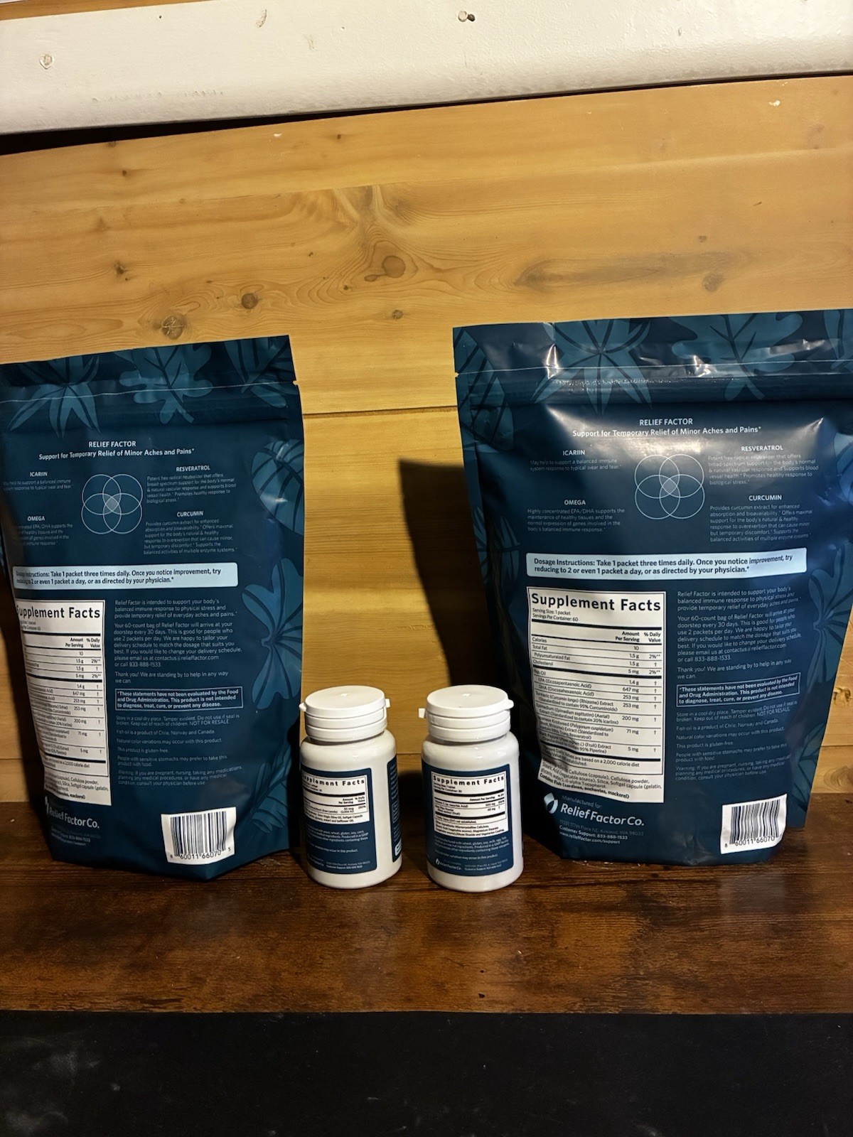 Relief Factor (120 Caps) Vitamin D3 And Vitamin C Both 30 Caps Each, Free Ship.