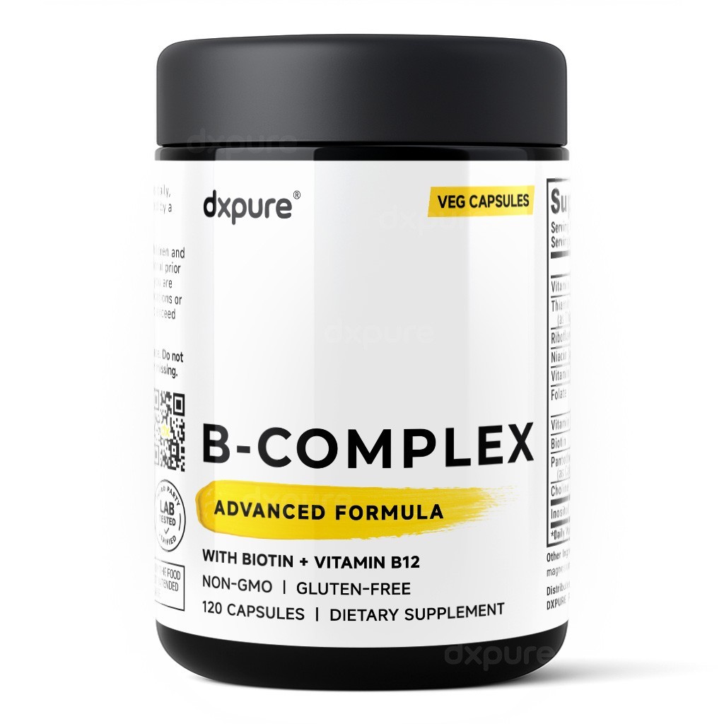Vitamin B Complex with Biotin B1 B2 B6 B12 – 120 Capsules – Gluten Free Non-GMO