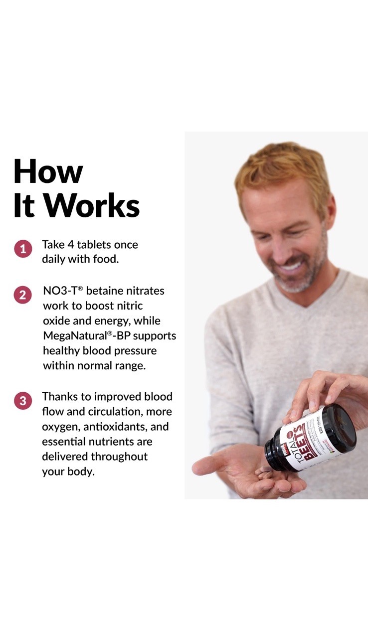 Total Beets Circulation Superfood Beet Root with Blood Pressure Support 120ct