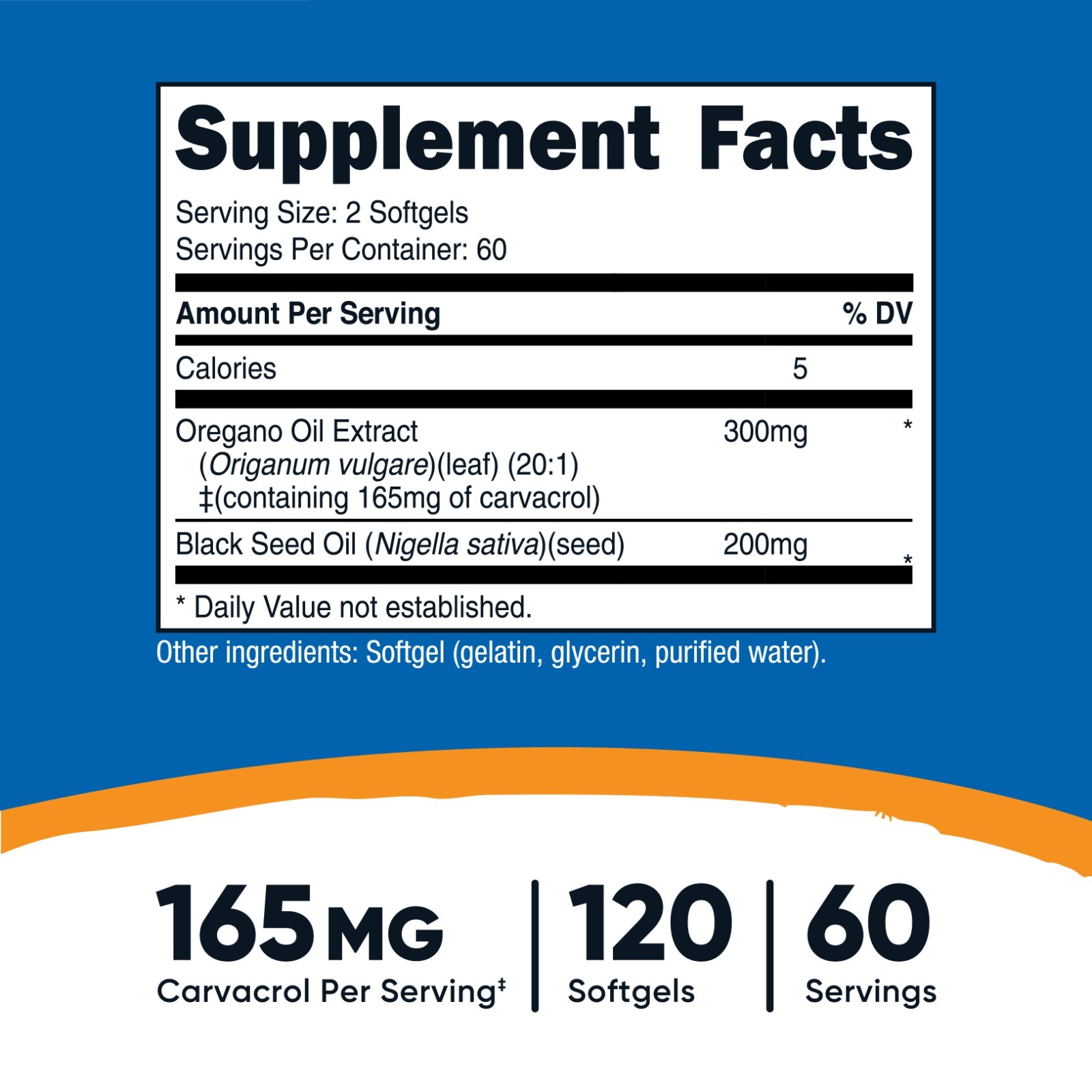 Nutricost Oregano Oil Supplement 120 Softgels for 60 Servings Per Bottle