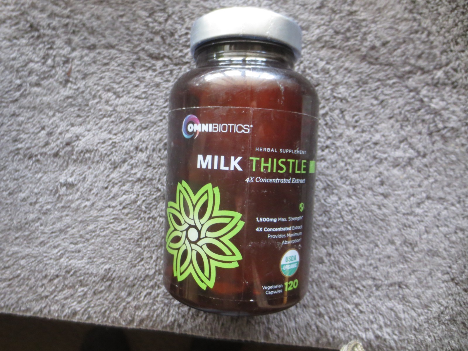 Omnibiotics Milk Thistle 4x Concentrated Extract- 120 Veg Caps – Exp – 12/2028