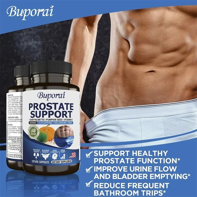 Prostate Support 120pcs, Prevents Hair Loss, Helps with Urinary Tract Health