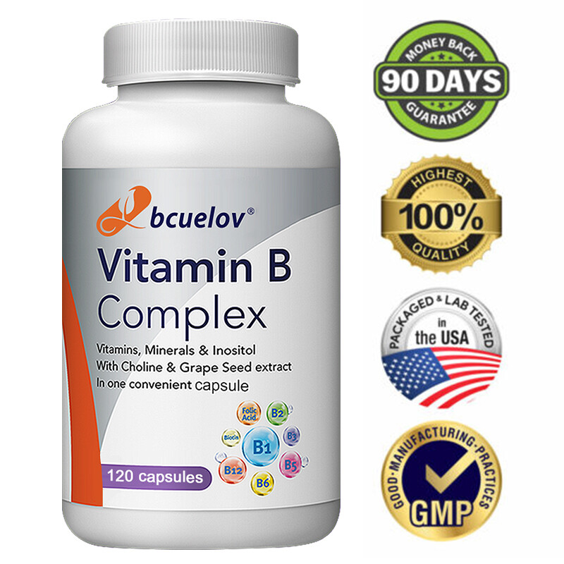 Vitamin B Complex 30/60/120Capsules B1,B2,B3,B5,B6,B12 w Minerals,Immune Support