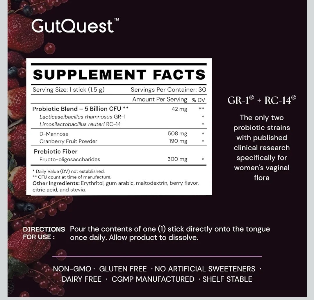 GutQuest Intimate Balance 30 Mouth Melt Sticks