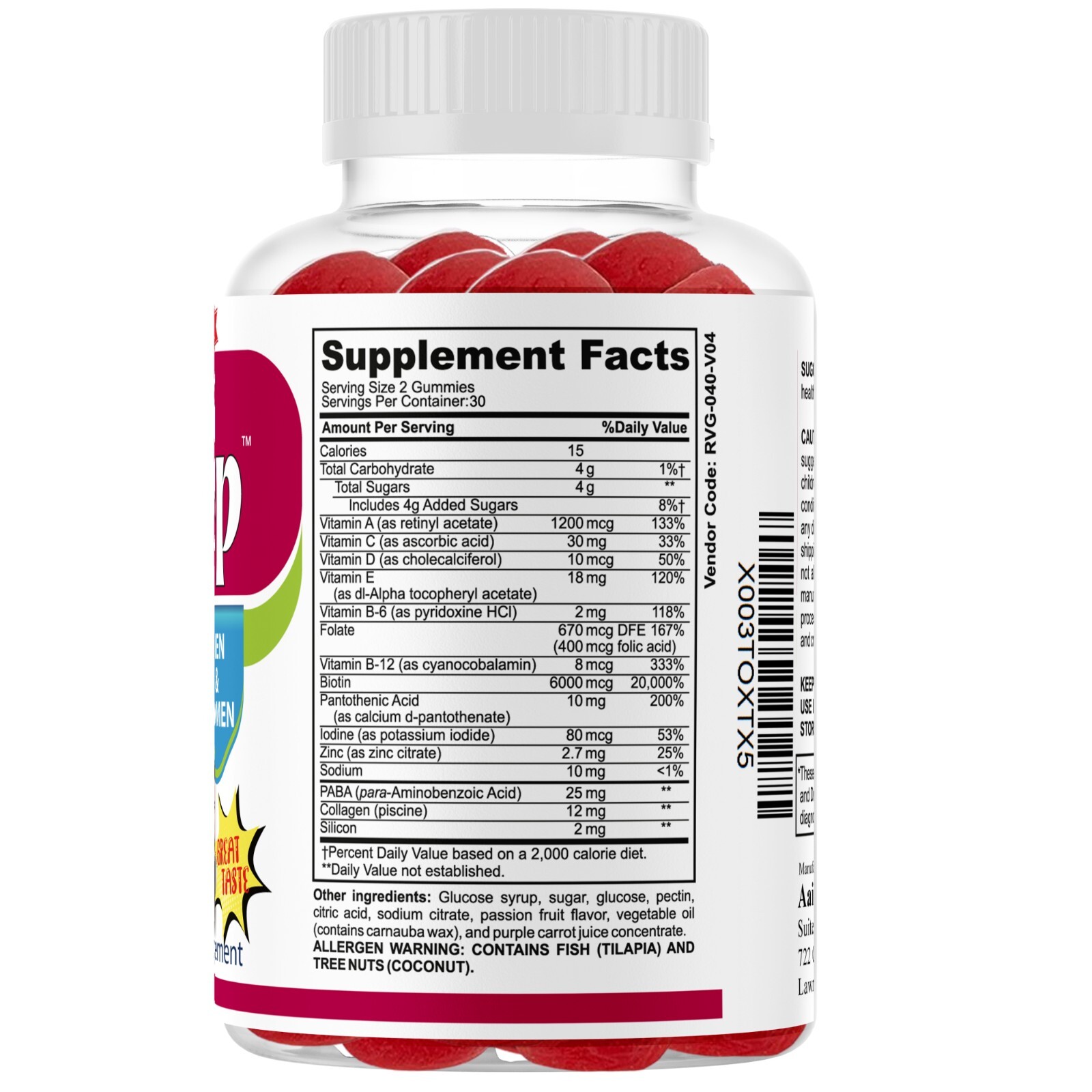 Biotin Beauty Gummies, Hair Growth Supplement with Vitamins | Hair & Nail Health