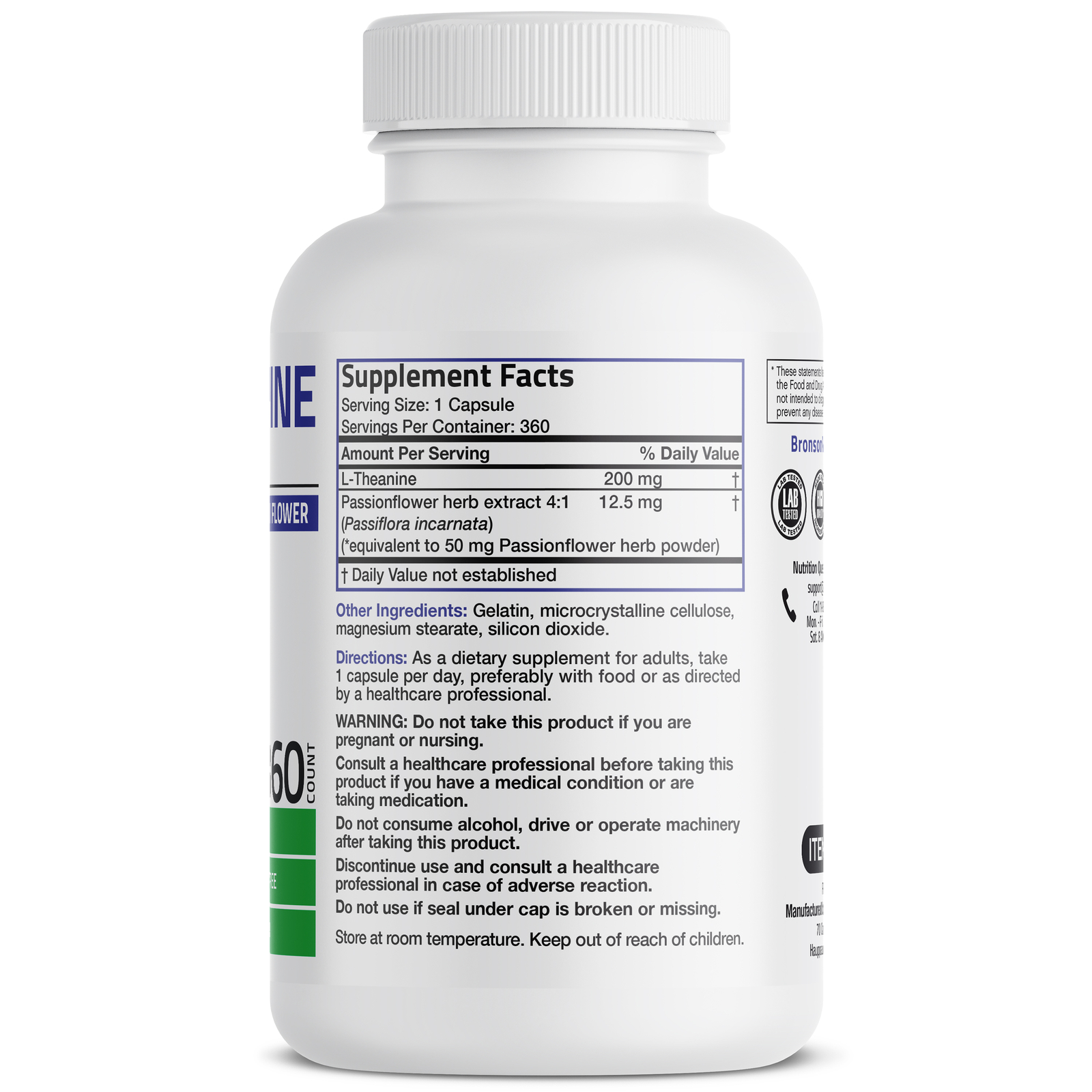 L-Theanine 200 mg – Reduce Stress – Non-GMO Gluten Free Soy Free Formula