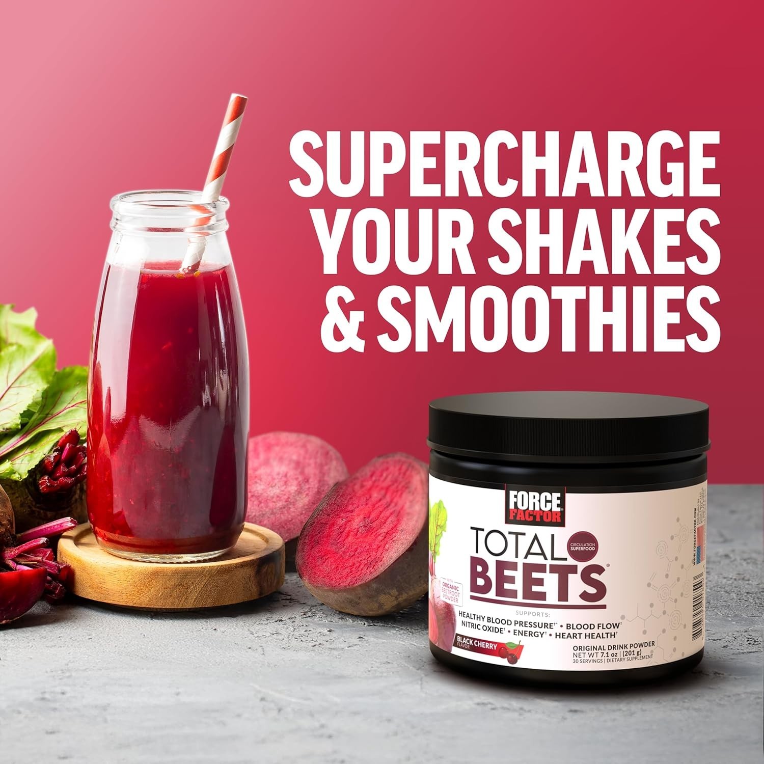 Heart Healthy Total Beets Powder – Boost Energy & Circulation, 30 Servings