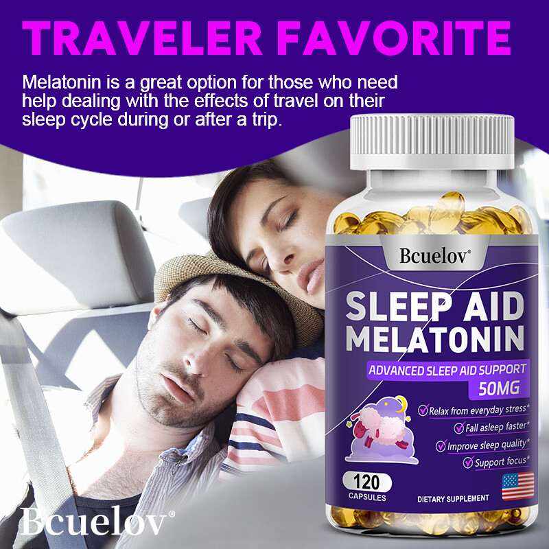 Melatonin Plus Sleep Aid 50MG, Fall Asleep Fast and Stay Asleep, Sleeping Pills