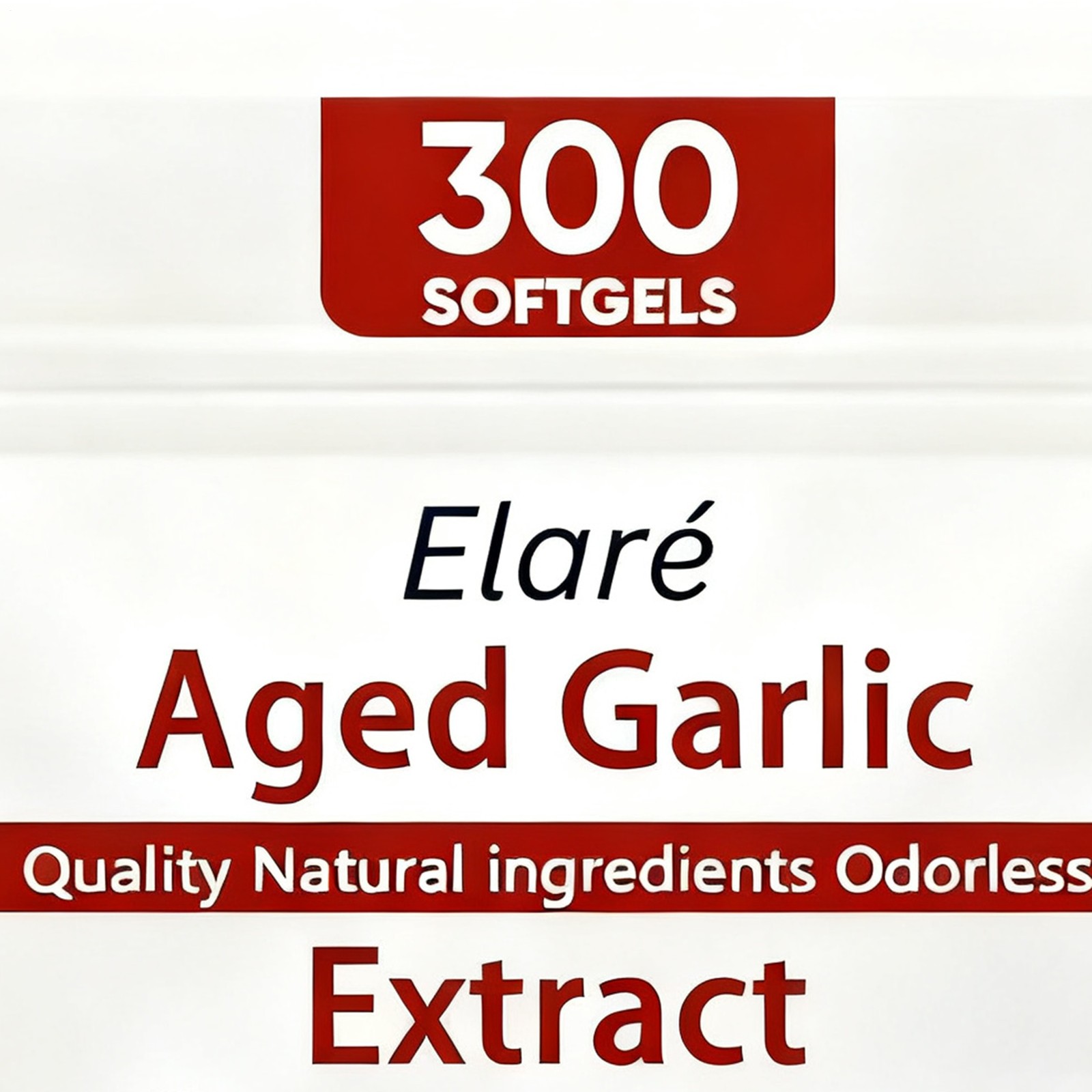 1 PACK Elare Aged Garlic Extract, 300 Softgels, 7500mg Odorless | Heart & Immune