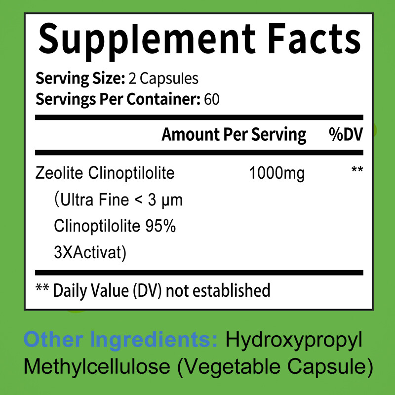 ZEOLITE DETOX Volcanic Mineral Powder Liver purification, detoxification Capsule