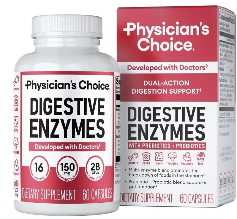 Physician’s Choice Digestive Enzymes 16 Multi Enzymes Organic Prebiotics