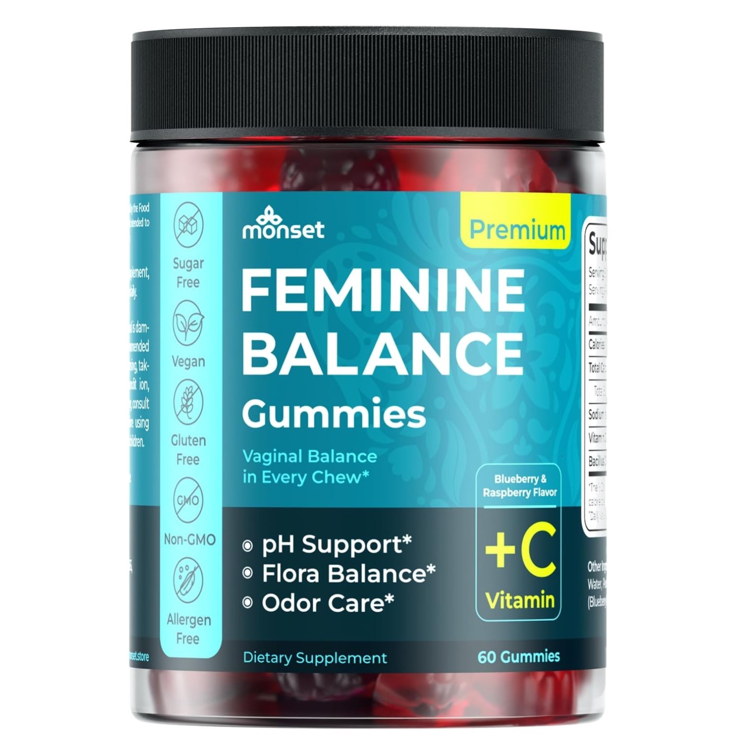 Vaginal Probiotics for Women, Feminine Balance pH Gummies 60ct/1bag