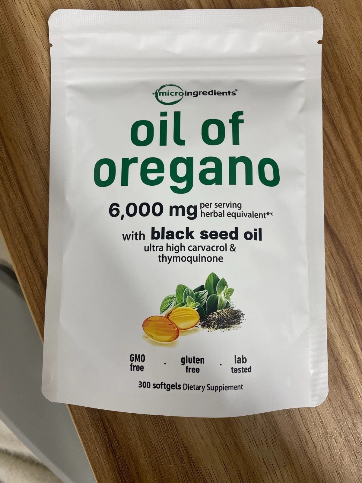 3 Pack Oil of Oregano with Black Seed Oil, 300 Softgels Fresh Microingredients.