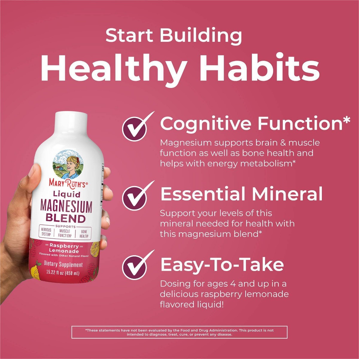 MaryRuth’s Liquid Magnesium Blend – Raspberry Lemonade – 15.22 fl oz