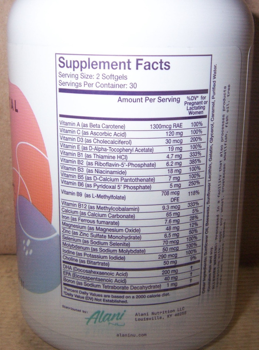 NEW/SEALED Alani Nu Self Prenatal 60 Softgel Capsules (30 Day Supply) EXP 7/26