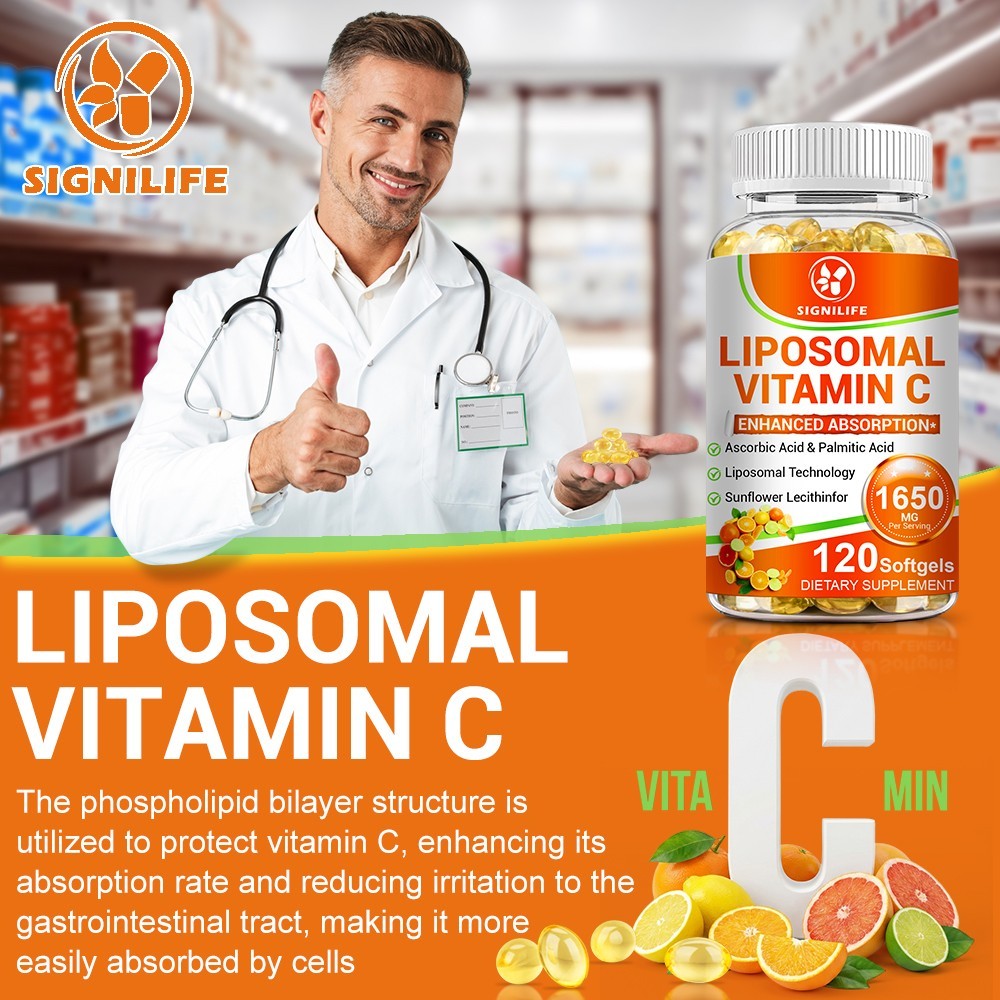 Liposomal Vitamin C 1650mg -120 Capsules – High Absorption Supplements
