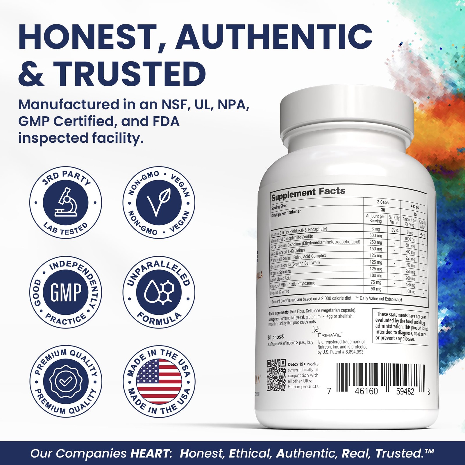 Ultra Human Daily Wellness Support – Heavy Metal Detox 1 Count (Pack of 60)