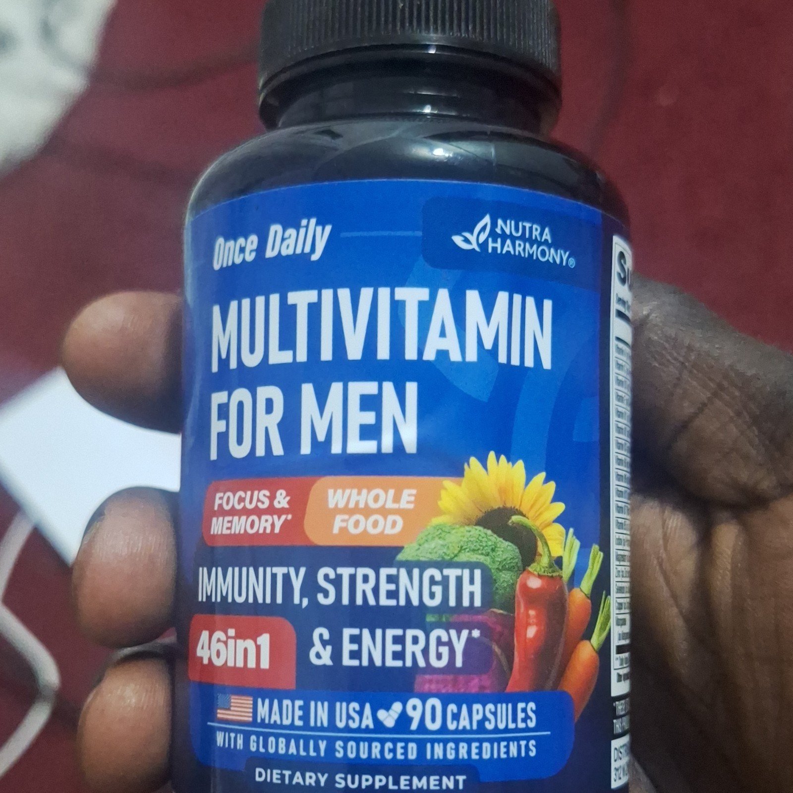 Nutra Harmony Men’s Daily Multivitamin Capsules Immune & Energy Support 90