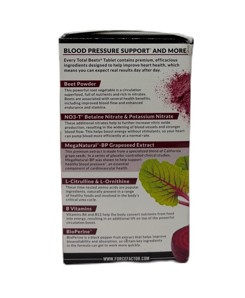 Total Beets Circulation Superfood with Blood Pressure Support 120ct Exp. 12/28