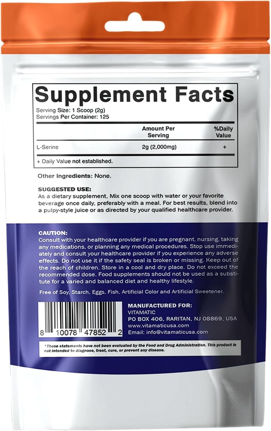 250g L-Serine Powder – 2000mg Servings for Immune Support & Energy Management
