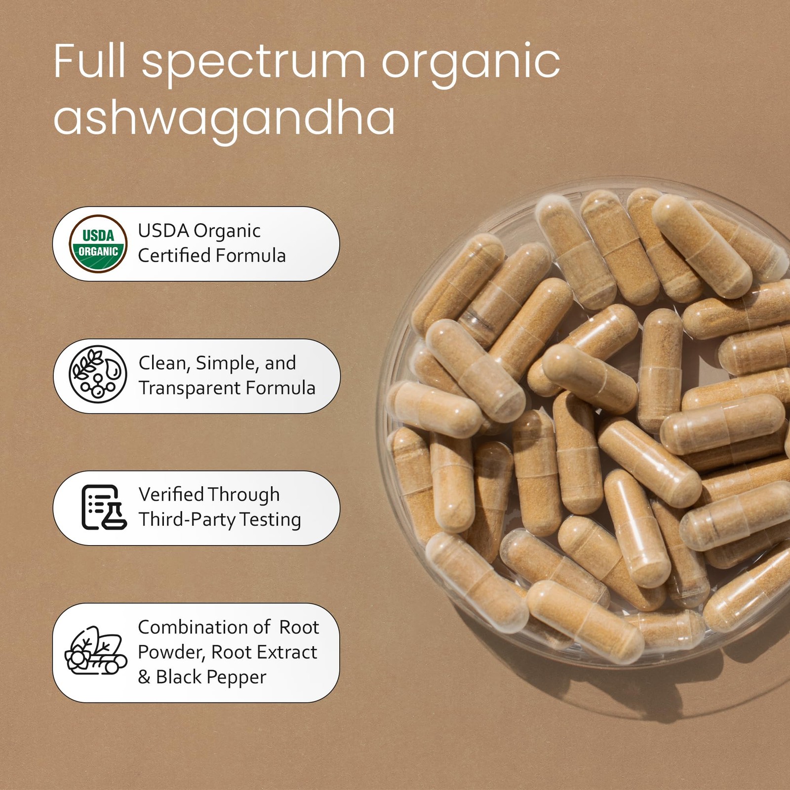 NaturaLife Labs Organic Ashwagandha 2100 mg per Serving 100 Count (Pack of 1)