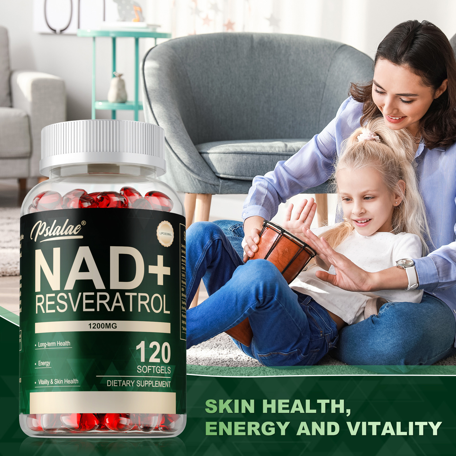 NAD+Resveratrol – with Phosphatidylcholine – Support Cellular Energy, Anti Aging