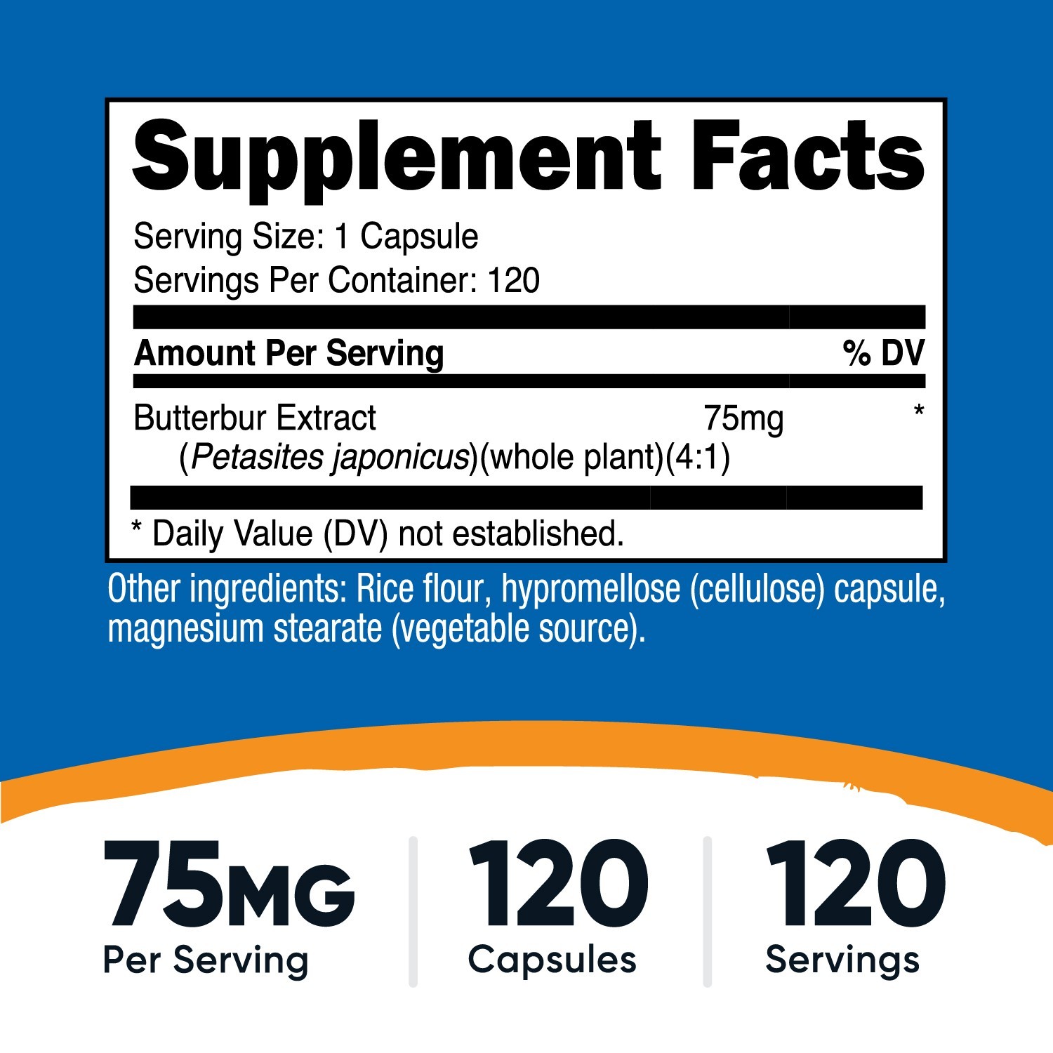 Nutricost Butterbur Extract Capsules (75mg) 120 Capsules – Gluten Free & Non-GMO