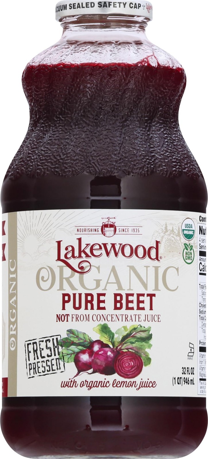 Fresh Pressed Beet Juice 32oz Excellent Source of Folate Potassium Nutrients