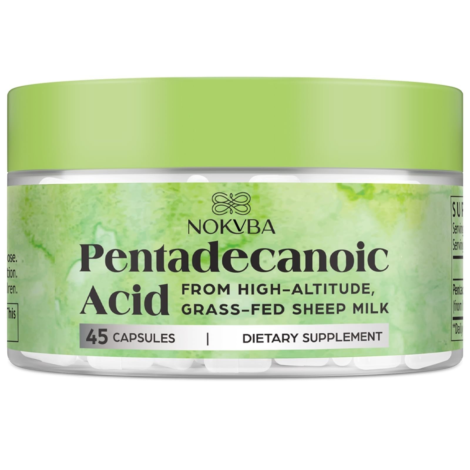 Nokuba Pentadecanoic Acid C15:0 Supplements 300mg High-Altitude Sheep Milk Sourc