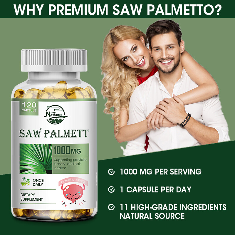 120 Saw Softgels Palmetto Extract 1000mg Prostate Supplement Urinary Men Health