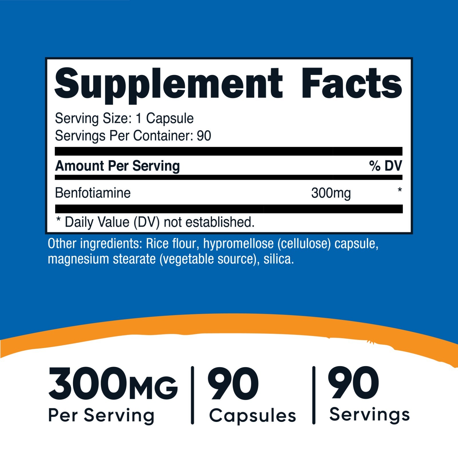 Nutricost Benfotiamine 300mg, 90 Capsules – Gluten Free and Non-GMO
