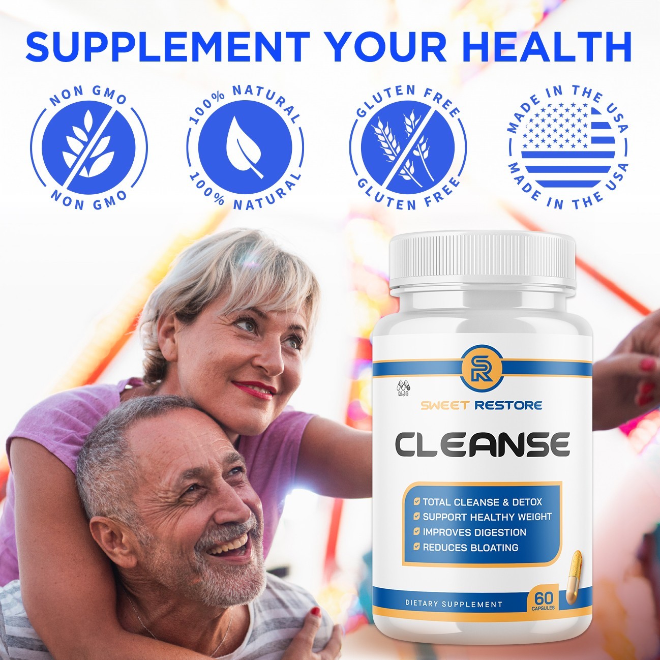 (1 Pack) Sweet Restore Cleanse Advanced Support Vitamin Supplement 60 Capsules