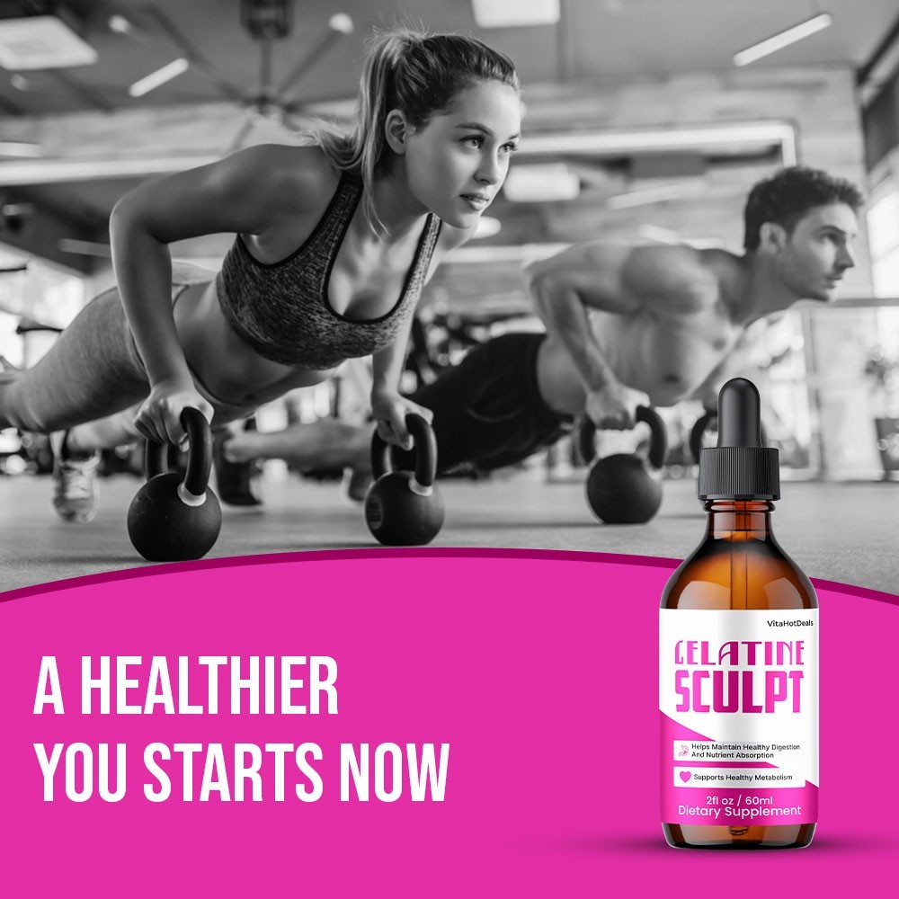 Gelatine Sculpt Drops, Max Strength Formula, GelatineSculpt Supplement (1 pack)
