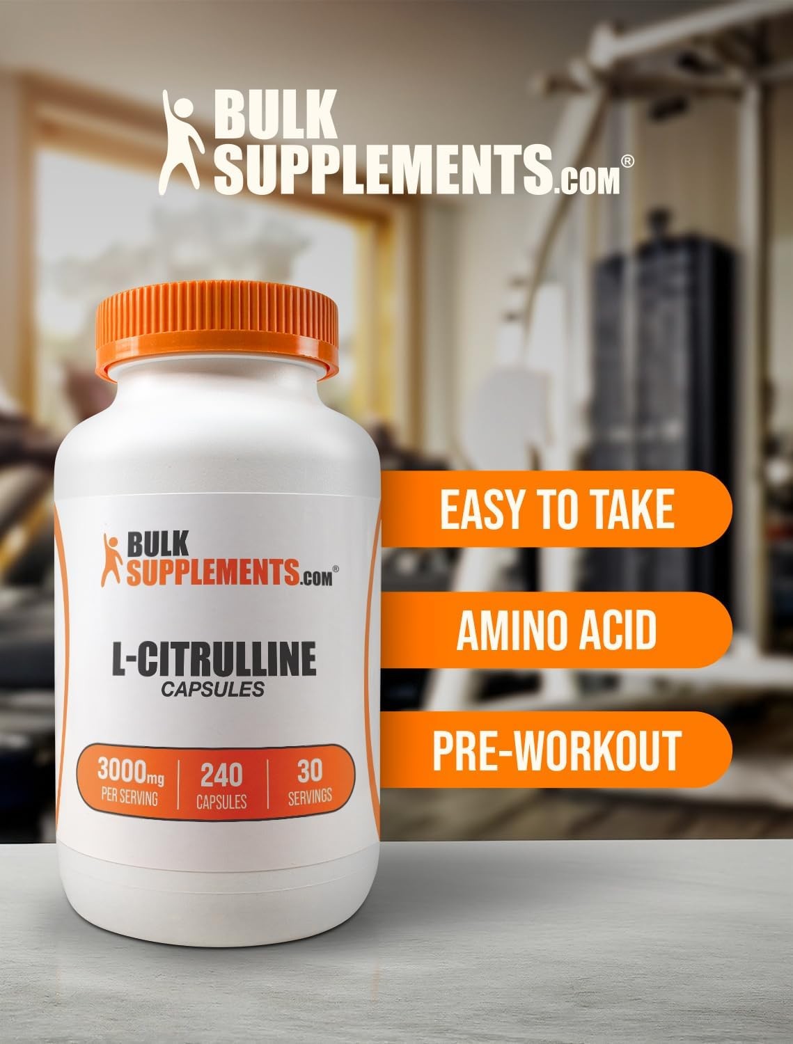 L-Citrulline 3000mg GMP Certified & Non-GMO Free Form Amino 240 Capsules
