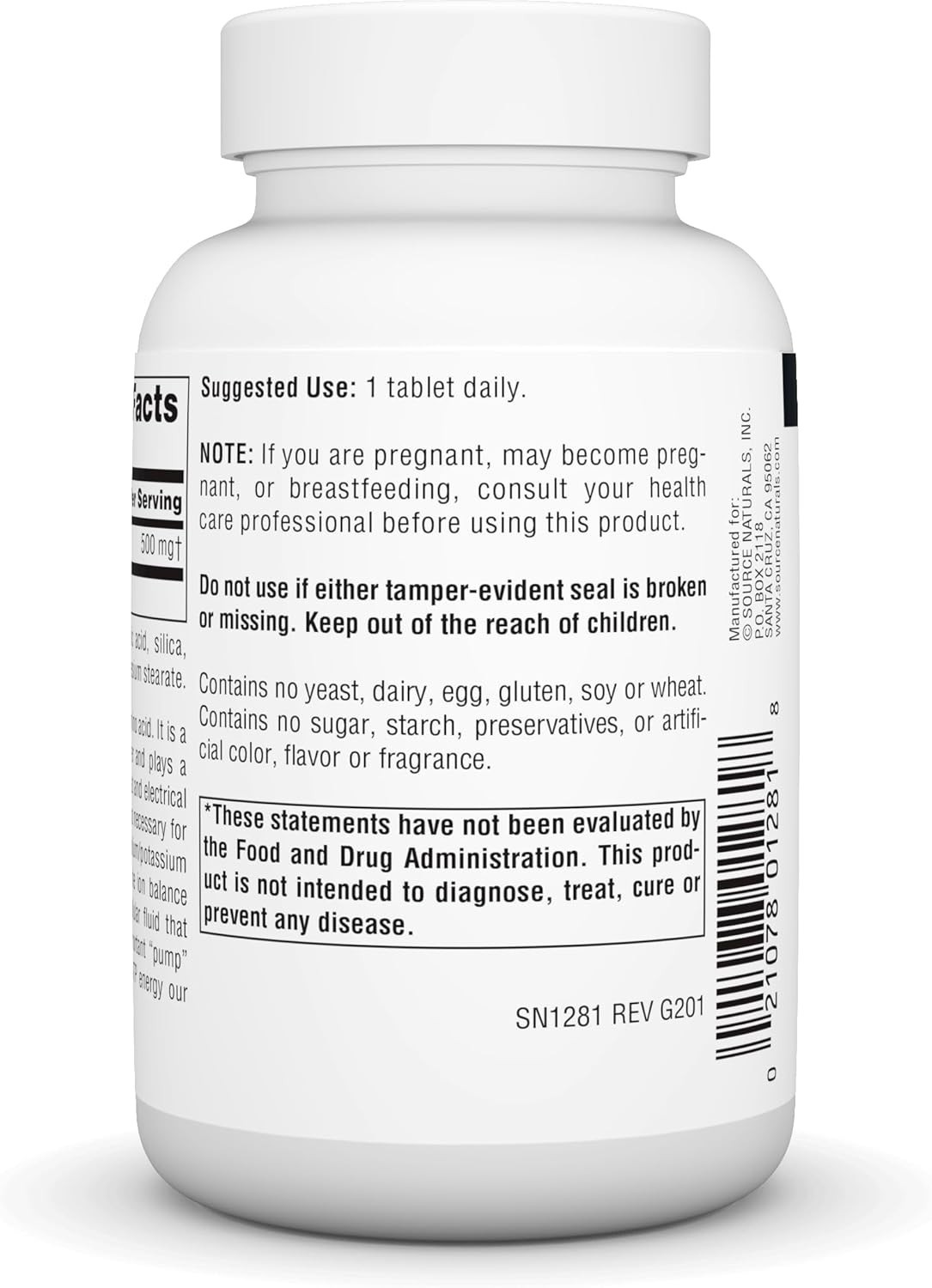 Natural Taurine Supplement – 500 mg Tablets for Energy Management, 120 Ct