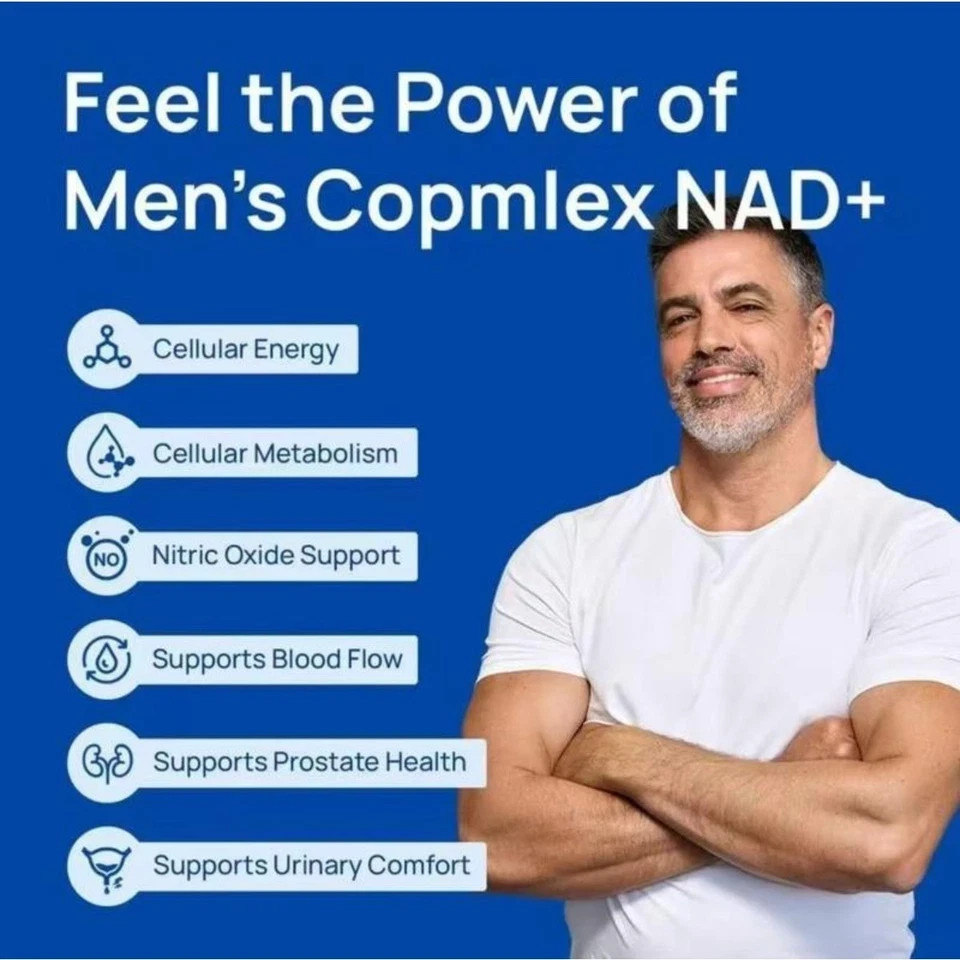 Selerb NADGENIE NAD+ for Men 30ct CoQ10 Energy Prostate Support Supplement