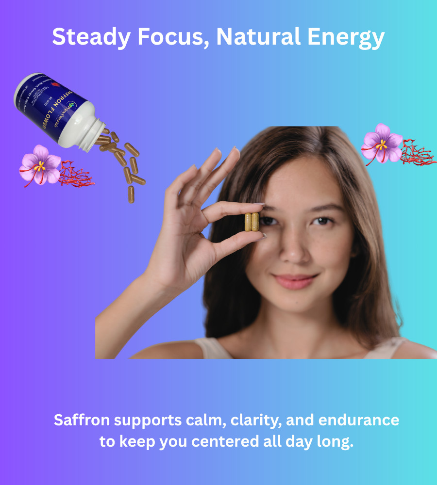 PrimoNourish Saffron Extract Supplement for Mood & Focus, 120 Capsules