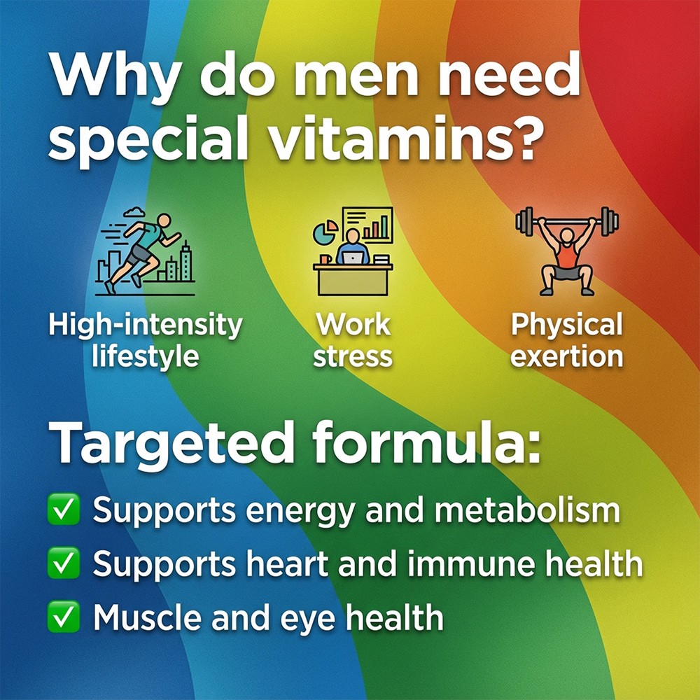 Multivitamin Supplement For Men,Daily Energy,Immune,Heart Support 30/60/120 Caps
