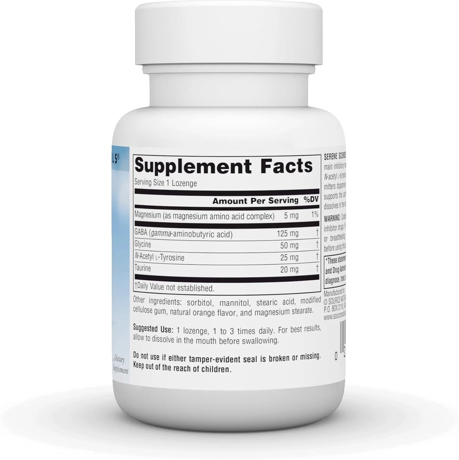 GABA Calm 125 mg Lozenges – 30 Yeast Free, Gluten Free Tablets for Mood Support