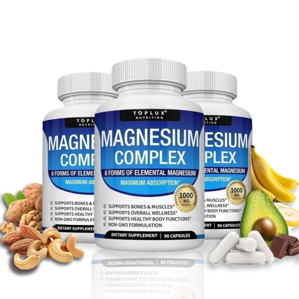 3 Toplux Nutritional Magnesium Complex 1000mg Support & Elemental Magnesium-
