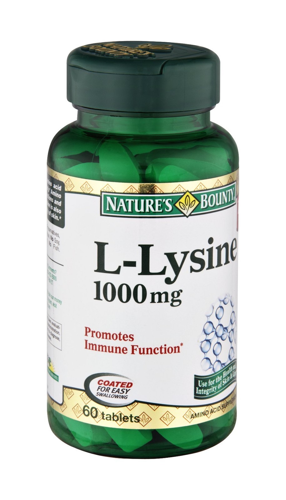 Vegetarian Lysine Amino Acid Supplement 60 Count Pack Of 3 For Skin Health