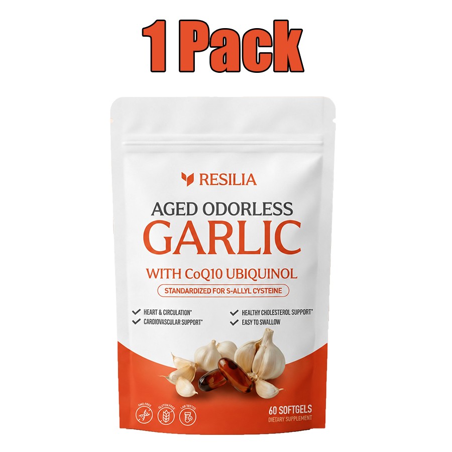 1/2/3 Pack Resilia Garlic Extract 1200mg Softgels – Odorless Aged Garlic Extra