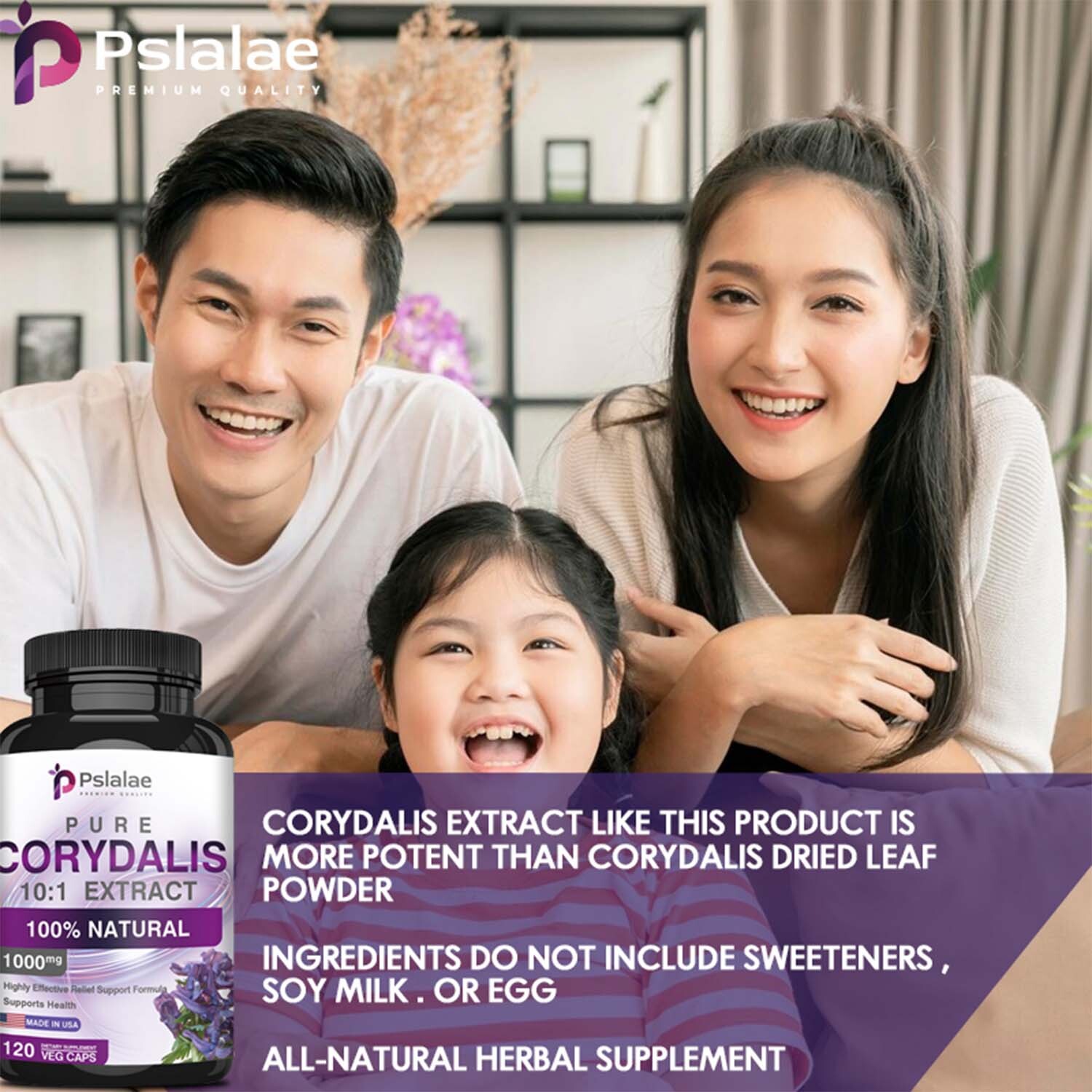 Corydalis Extract Capsules 1000mg – Pain Relief Formula, Relaxation, Non-GMO
