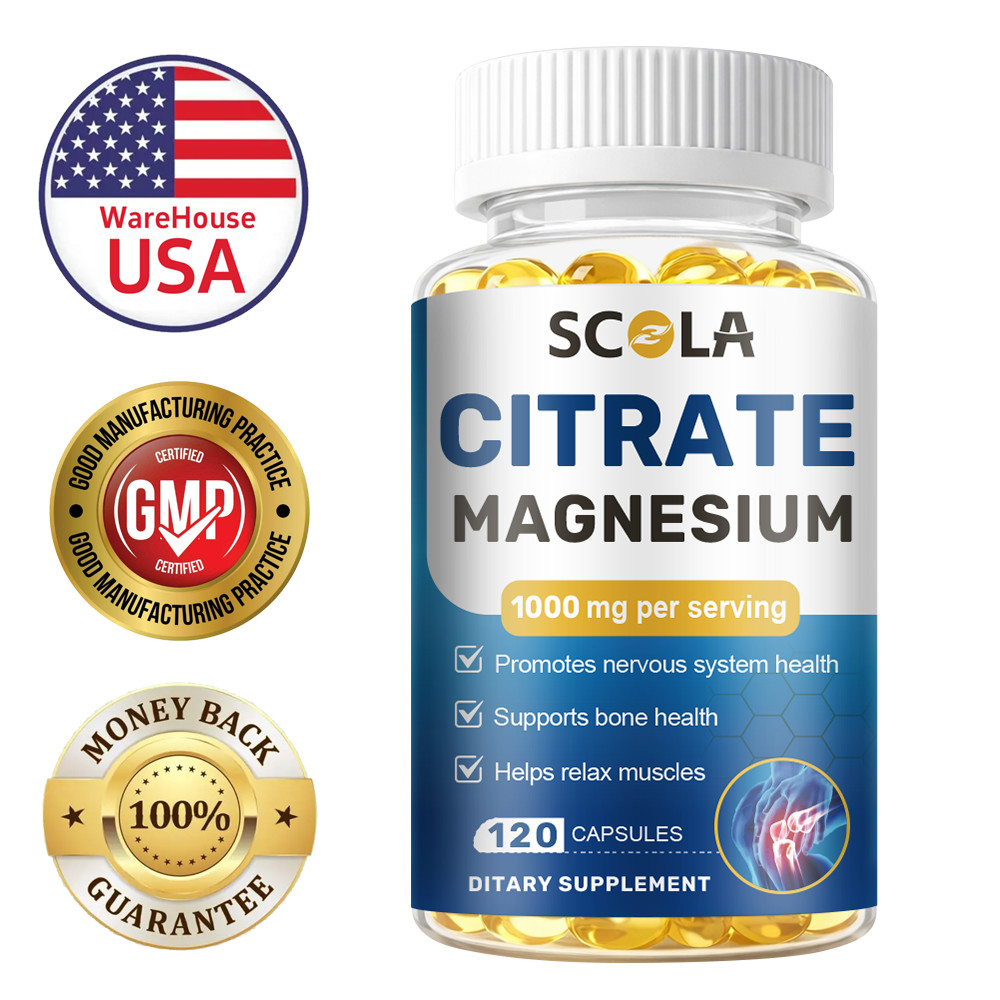 Magnesium Citrate 1000mg Capsules Super Strong Effective Capsules 120 Softgels